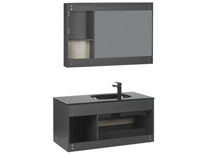 Bathroom Vanity Set Black Teruel