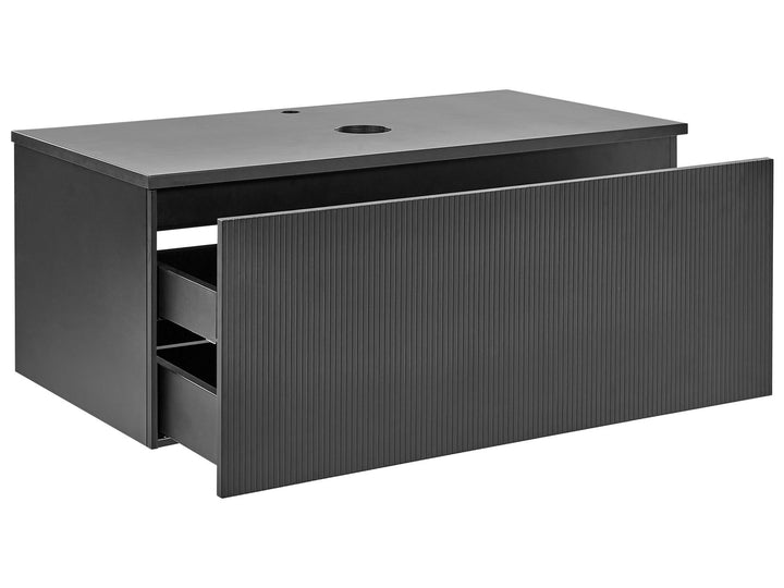 Wall Mounted Washbasin Cabinet 100 cm Black Alzira
