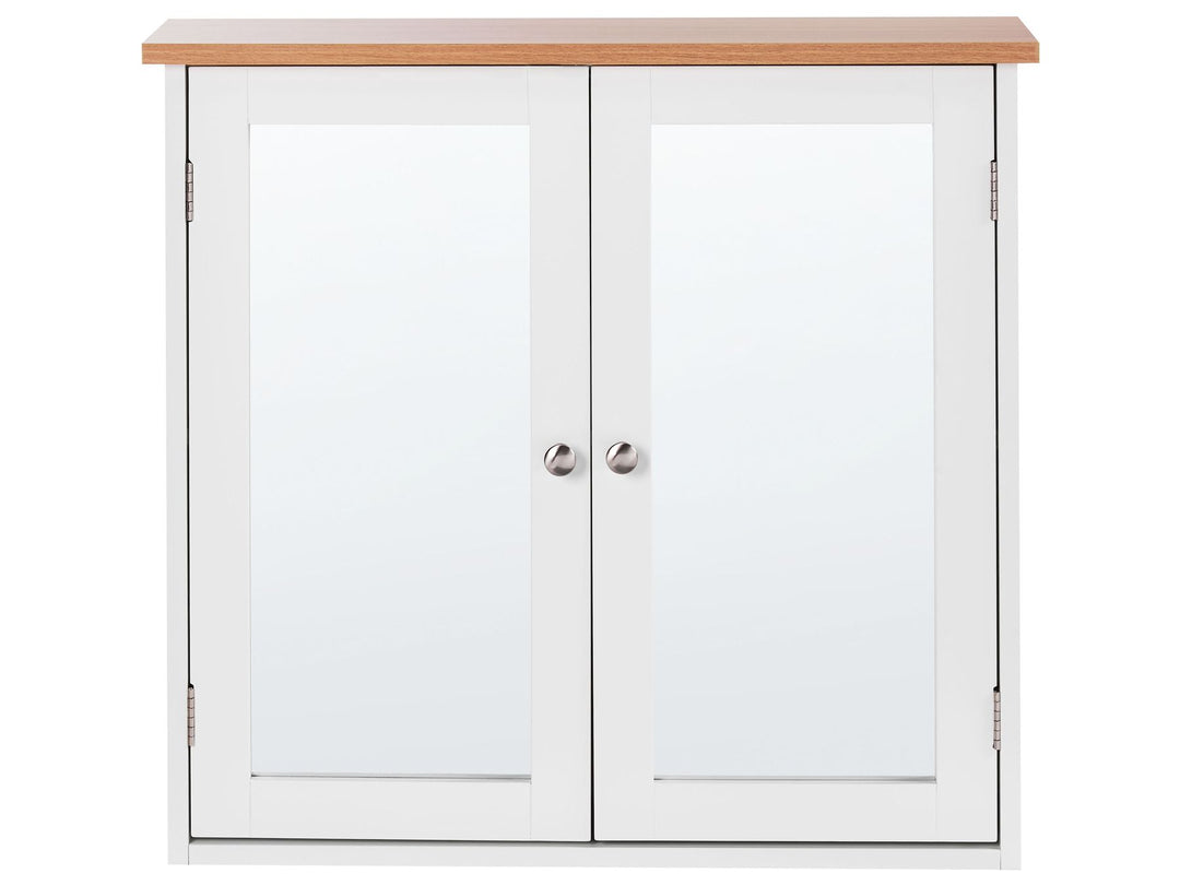 Bathroom Wall Mounted Mirror Cabinet 65 cm 60 cm White Alamos