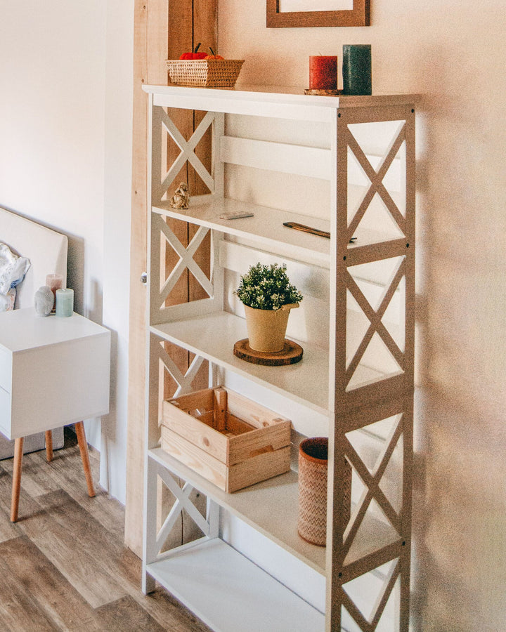 4 Tier Bookcase 152 cm White Afeez