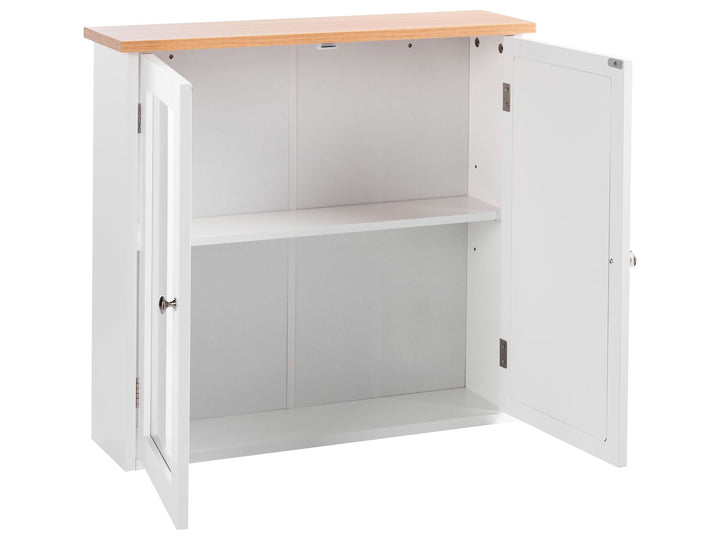 Bathroom Wall Mounted Mirror Cabinet 65 cm 60 cm White Alamos