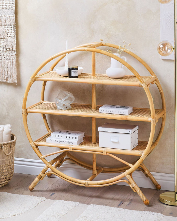 3 Tier Shelving Unit Rattan 109 cm Natural Amyri
