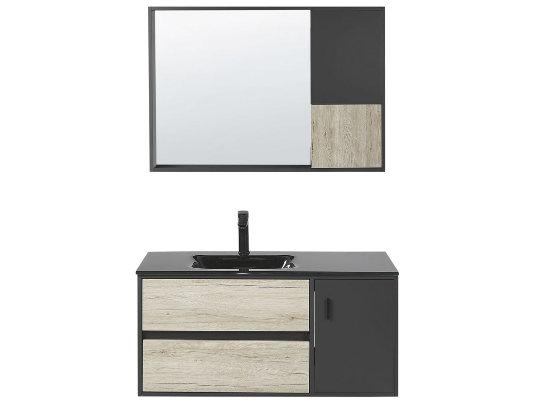 Bathroom Vanity Set Black Teruel