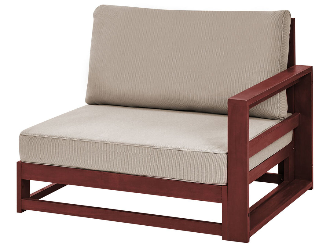 Timor Garden Corner Sofa with Table 4 Seater Right Hand Modular Acacia Wood Dark Red