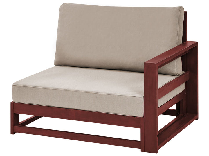 Timor Garden Corner Sofa with Table 4 Seater Right Hand Modular Acacia Wood Dark Red