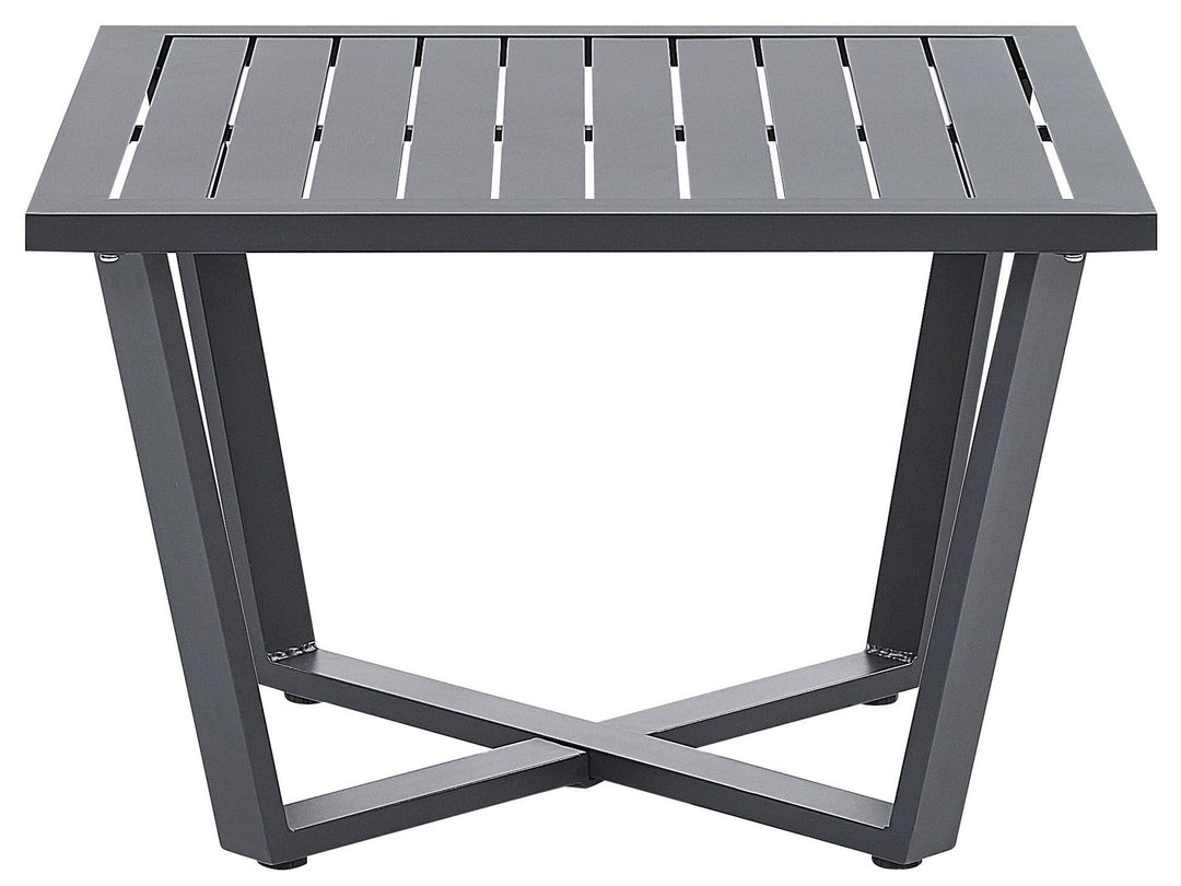 Vizzini Garden Corner Sofa with Table 5 Seater Metal Grey