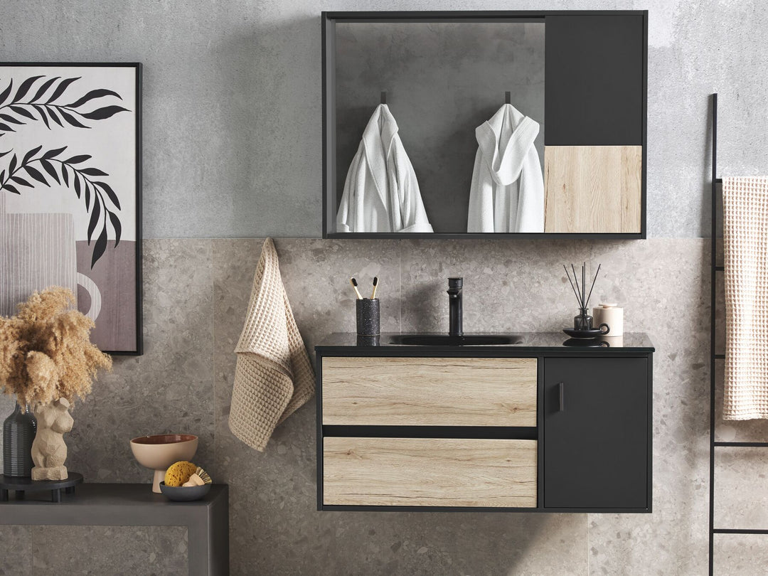 Bathroom Vanity Set Black Teruel