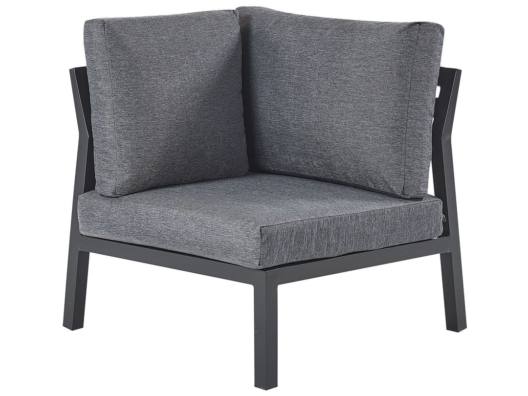 Vizzini Garden Corner Sofa with Table 5 Seater Metal Grey