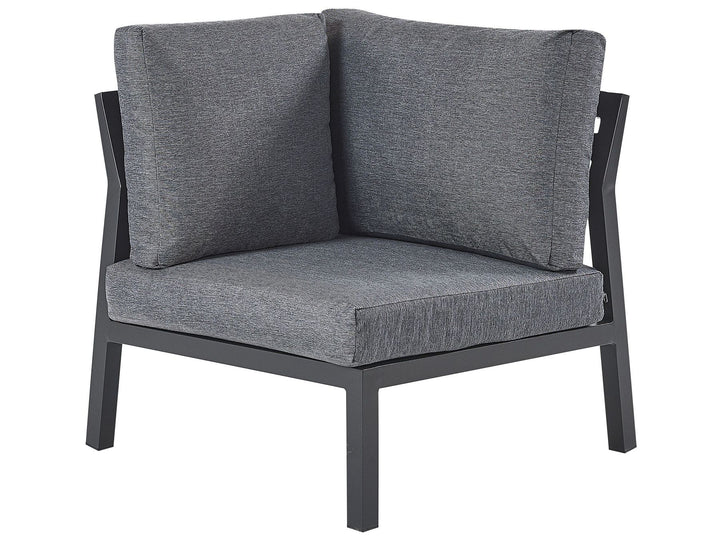 Vizzini Garden Corner Sofa with Table 5 Seater Metal Grey