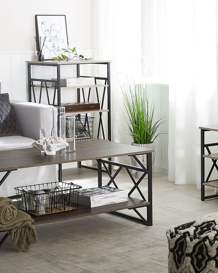 3 Tier Shelving Unit 101 cm Taupe Lucia