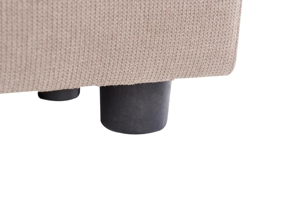 Corner Sofa 4 Seater Fabric Taupe with Ottoman Right Hand Olva