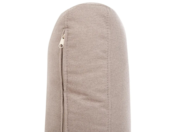 Corner Sofa 4 Seater Fabric Taupe with Ottoman Right Hand Olva