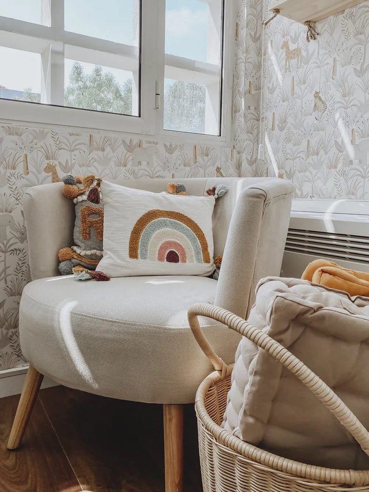 Armchair Fabric Off-White Tolzmann