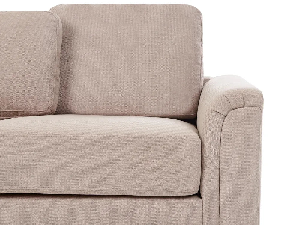 Corner Sofa 4 Seater Fabric Taupe with Ottoman Right Hand Olva