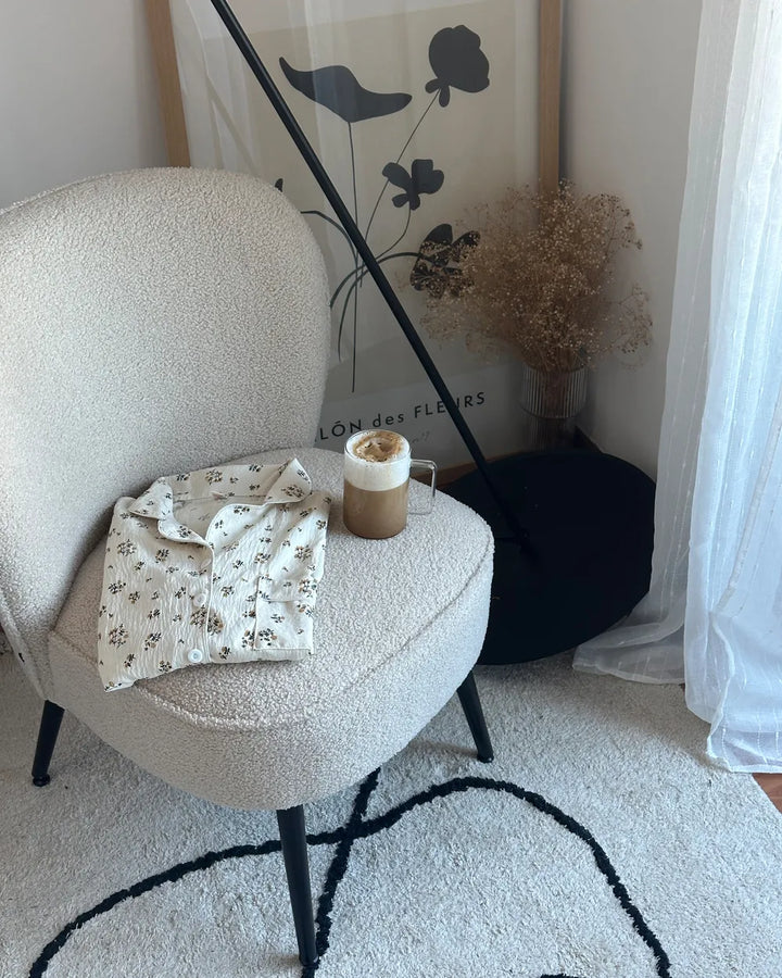 Armchair Boucle Light Beige Smelda