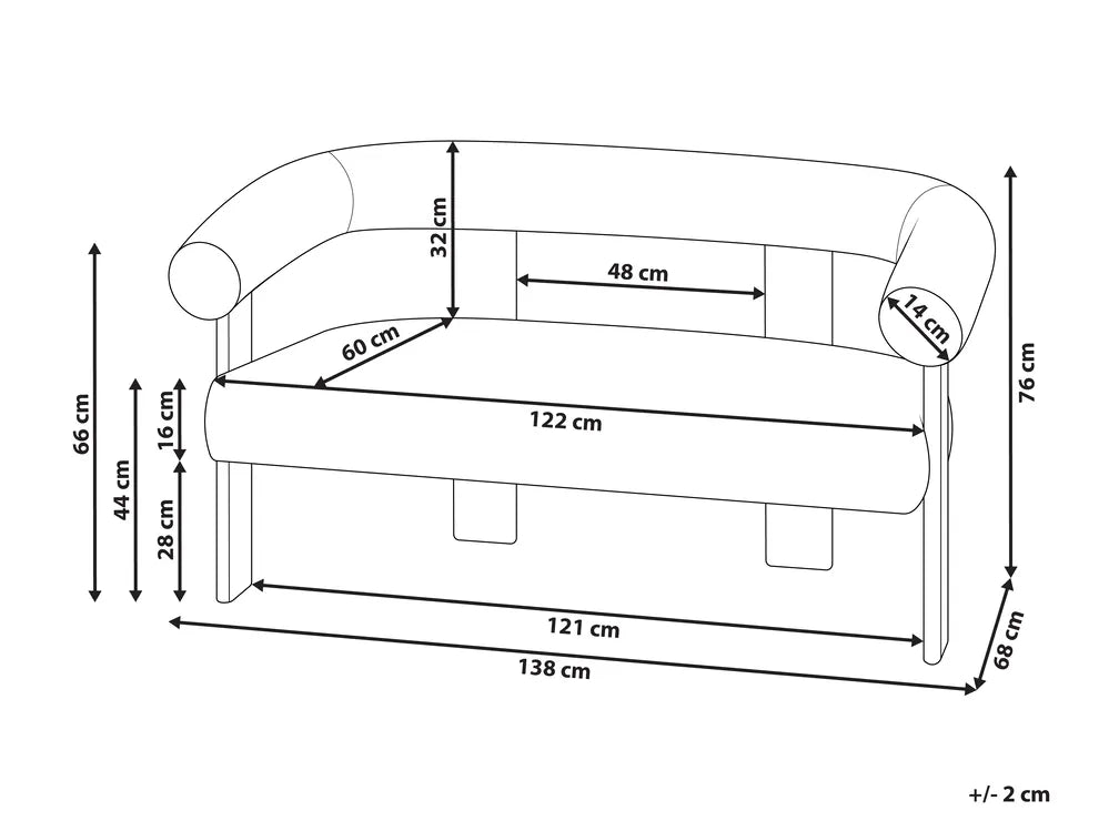 Sofa 2 Seater Boucle Off-White Askolds
