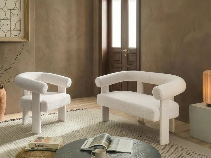 Sofa 2 Seater Boucle Off-White Askolds