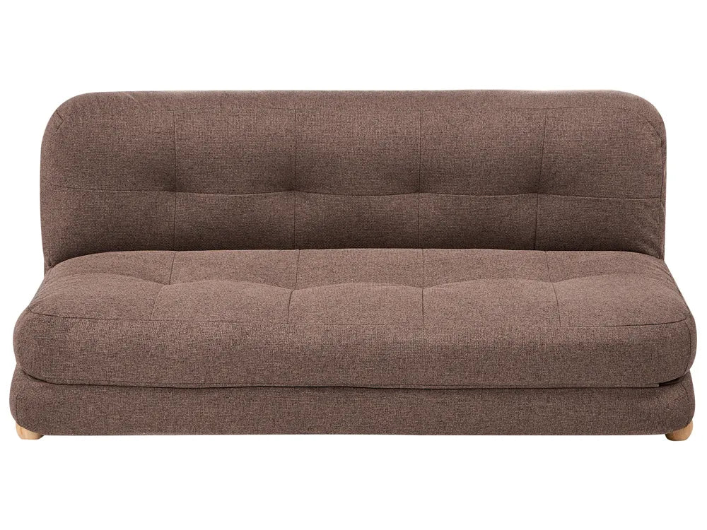 Brown fabric sofa bed on a white background