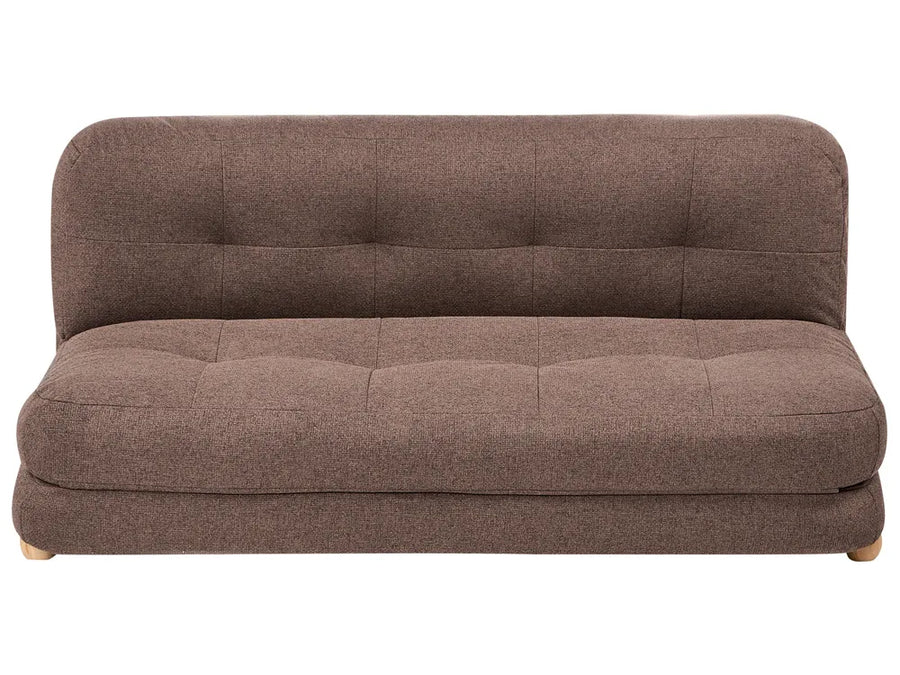 Brown fabric sofa bed on a white background