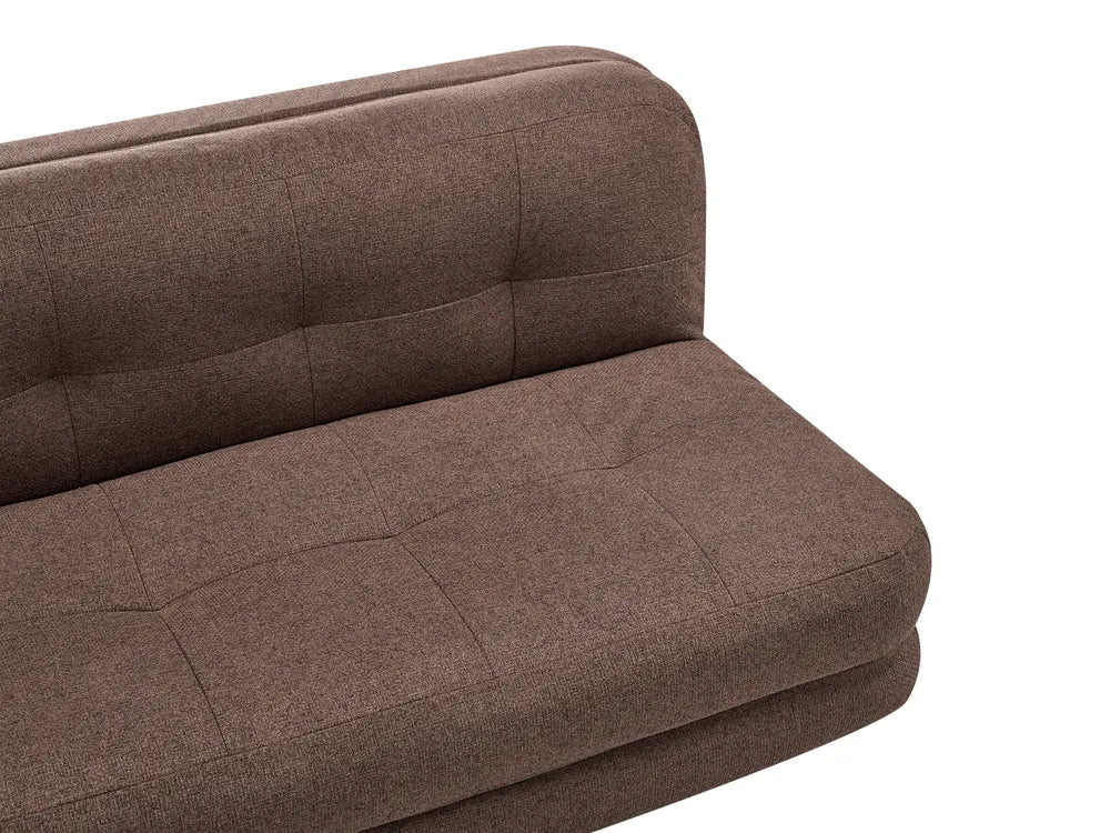 Sofa Bed 2 Seater Faux Linen Brown Almarin