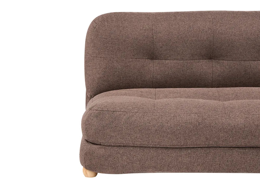 Sofa Bed 2 Seater Faux Linen Brown Almarin