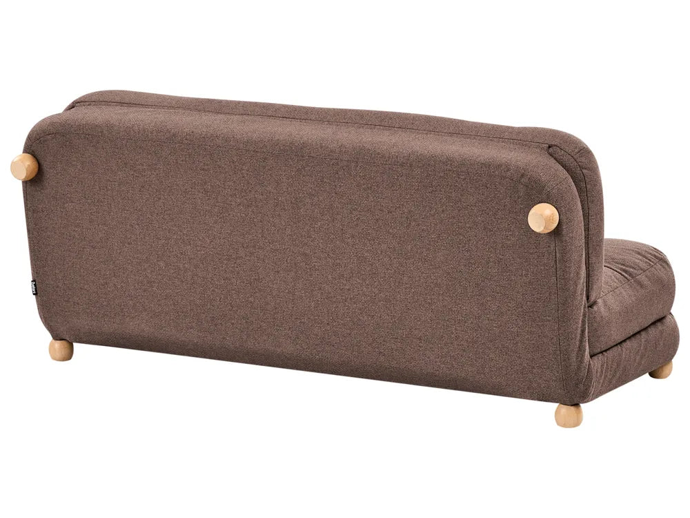 Sofa Bed 2 Seater Faux Linen Brown Almarin