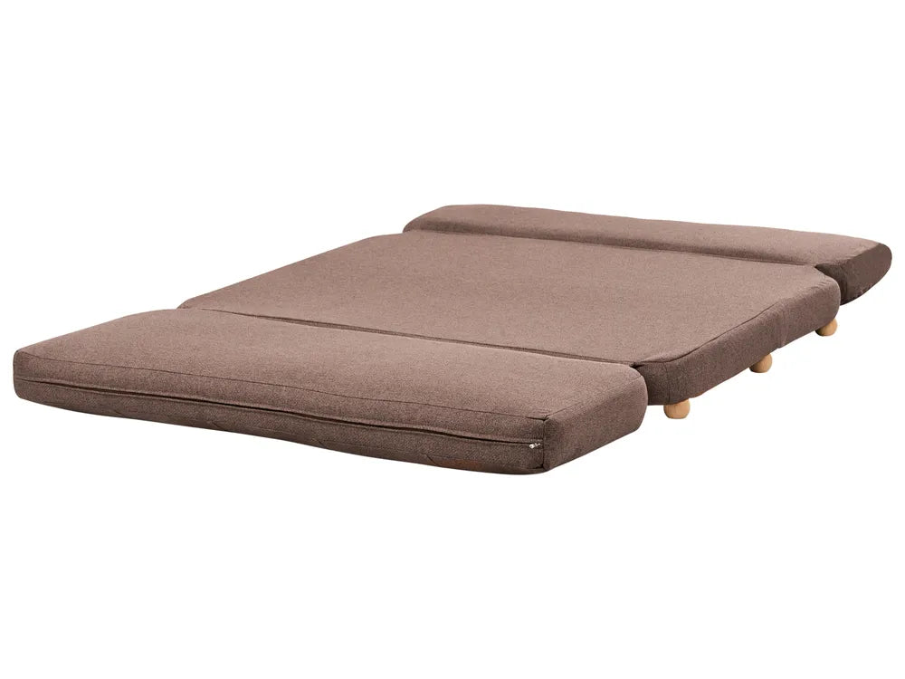 Sofa Bed 2 Seater Faux Linen Brown Almarin