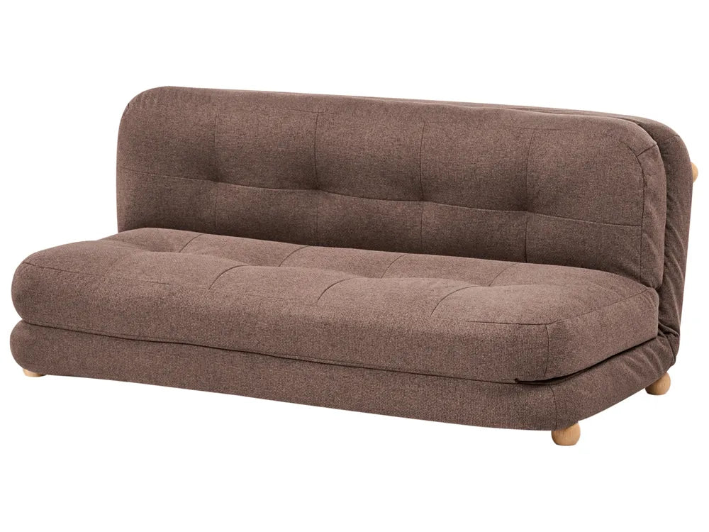 Sofa Bed 2 Seater Faux Linen Brown Almarin