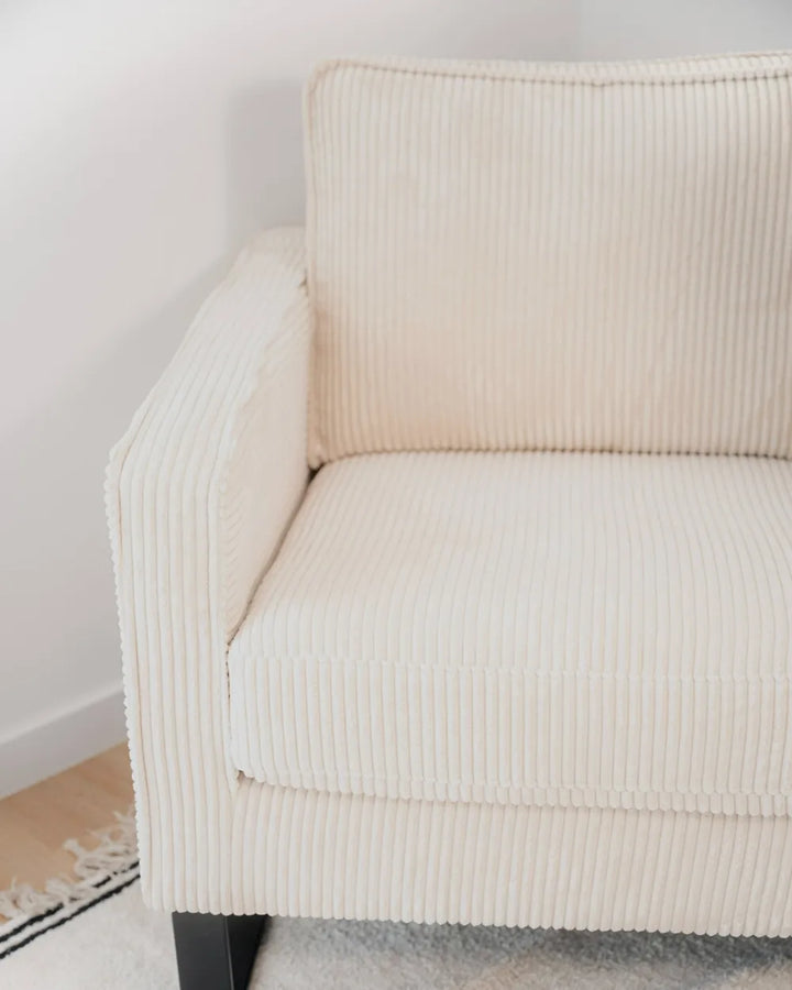 Armchair Corduroy Light Beige Ayran