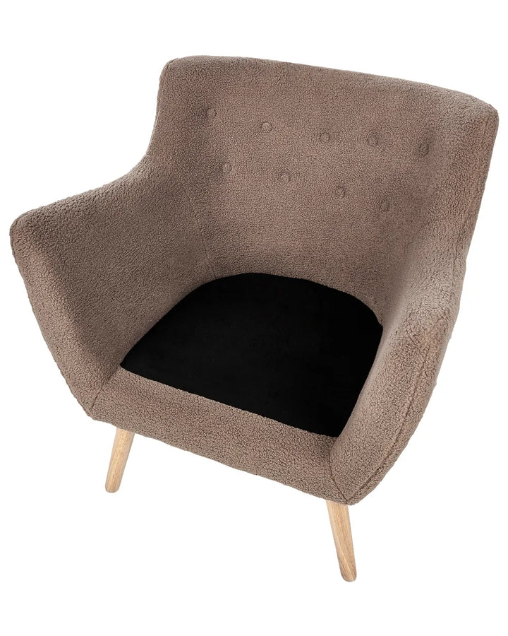 Armchair Boucle Brown Lasca