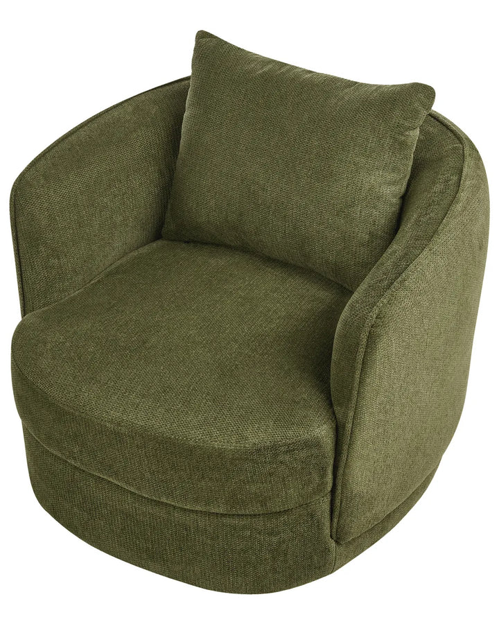 Swivel Armchair Fabric Green Glendora