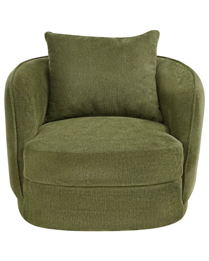 Swivel Armchair Fabric Green Glendora
