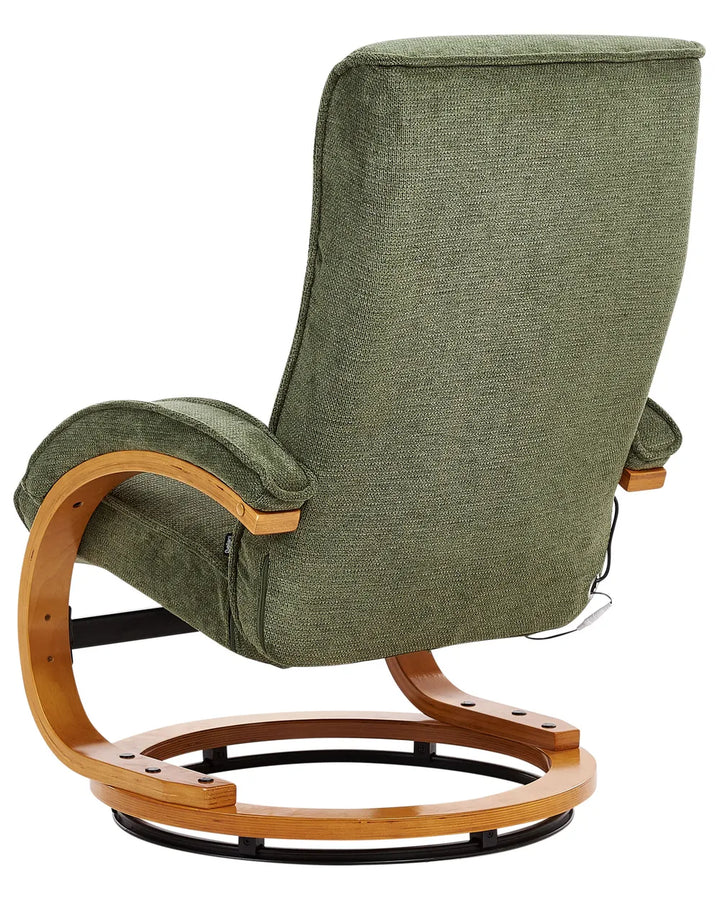 Massage Chair with Footstool Fabric Green Wimberly