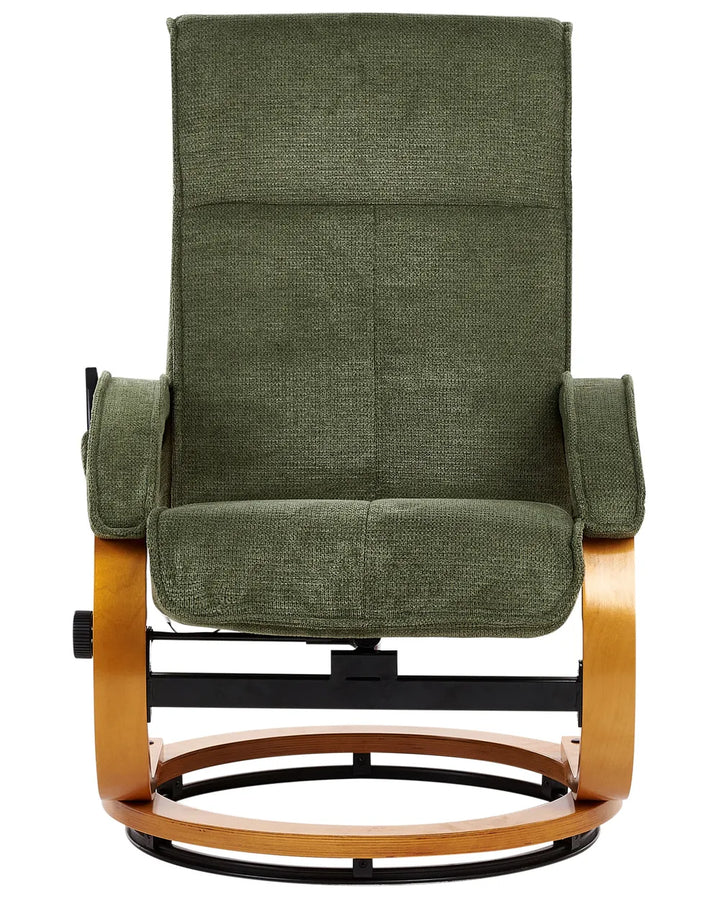 Massage Chair with Footstool Fabric Green Wimberly