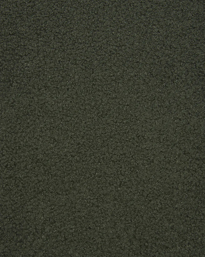 Wingback Chair with Footstool Boucle Dark Green Devonaire