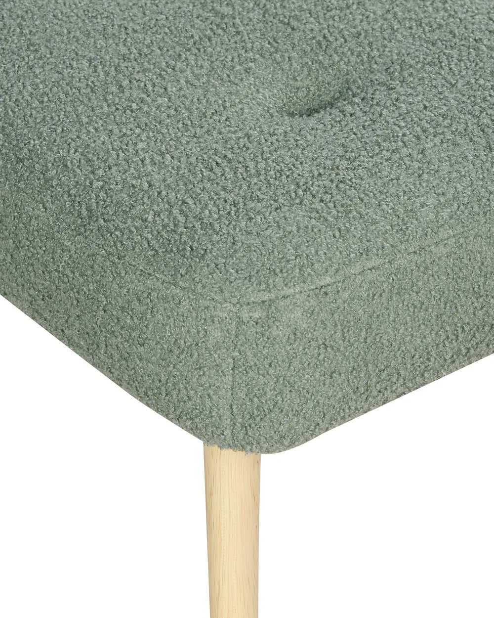 Wingback Chair with Footstool Boucle Light Green Devonaire