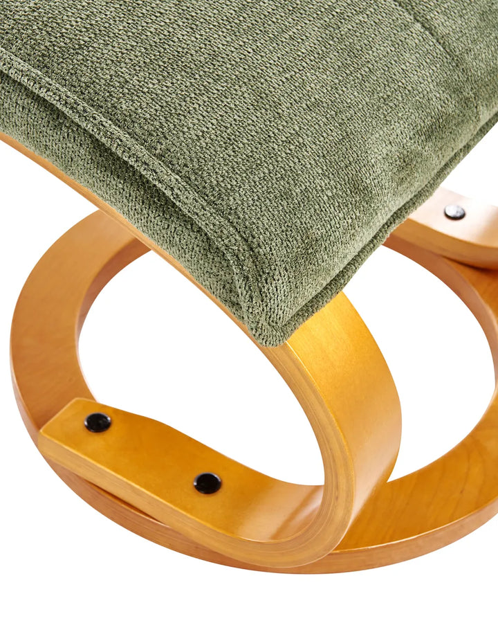 Massage Chair with Footstool Fabric Green Wimberly