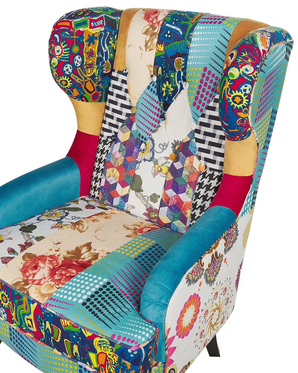 Wingback Chair Fabric Blue Gillette