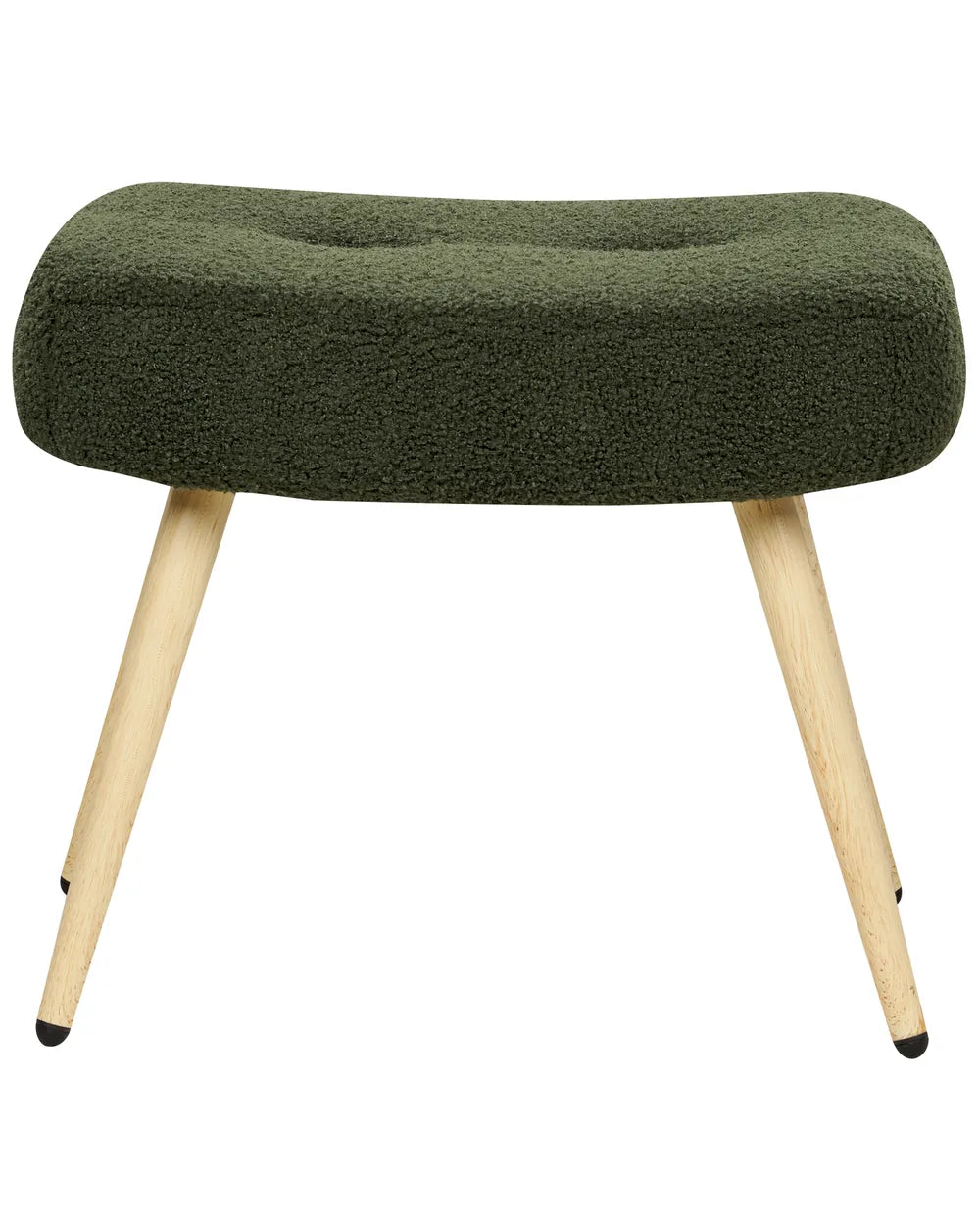Wingback Chair with Footstool Boucle Dark Green Devonaire