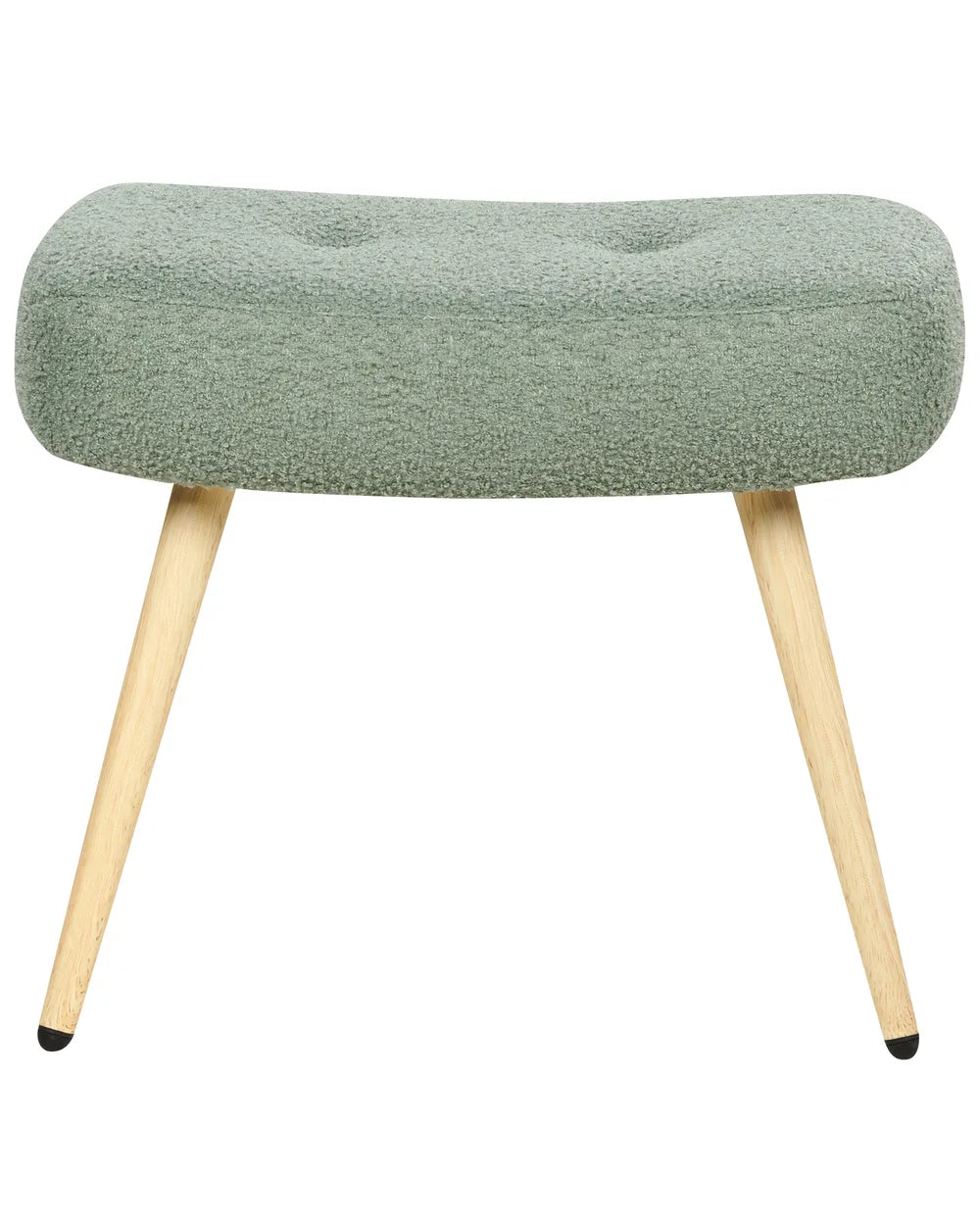 Wingback Chair with Footstool Boucle Light Green Devonaire