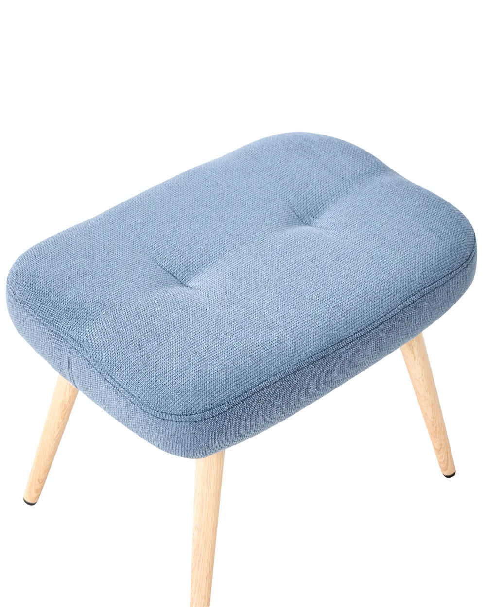 Wingback Chair with Footstool Velvet Dark Blue Devonaire