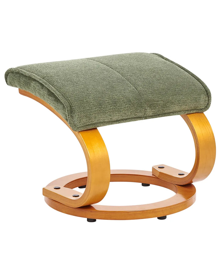 Massage Chair with Footstool Fabric Green Wimberly