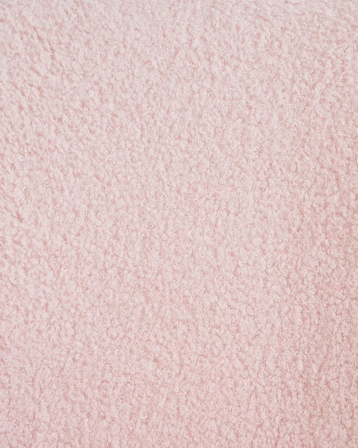 Wingback Chair with Footstool Boucle Pastel Pink Devonaire