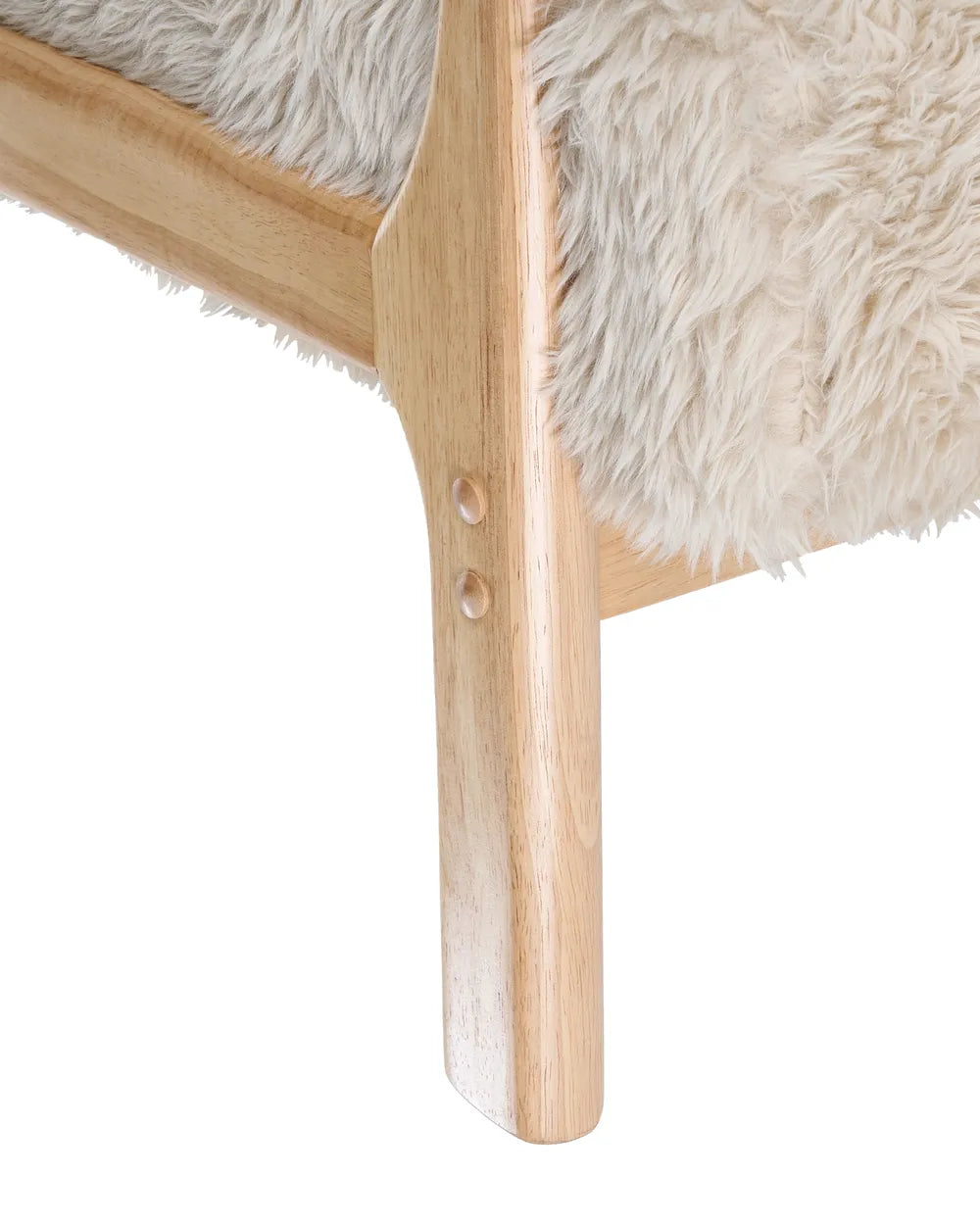 Armchair Faux Fur Light Beige Boney