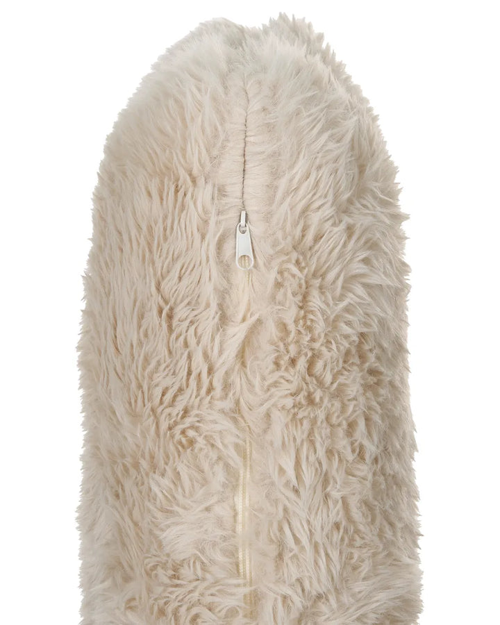 Armchair Faux Fur Light Beige Boney