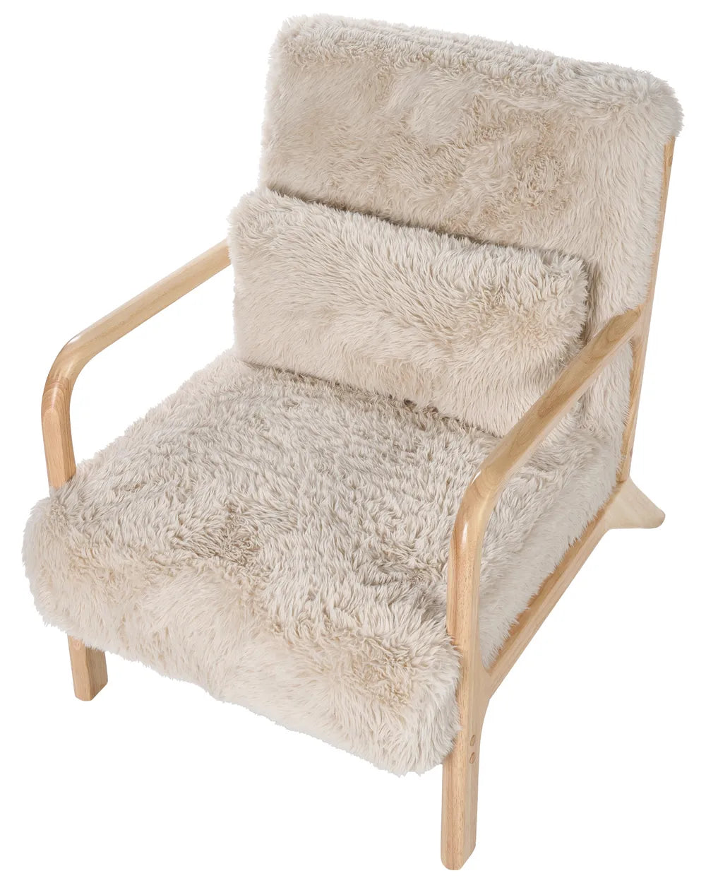 Armchair Faux Fur Light Beige Boney