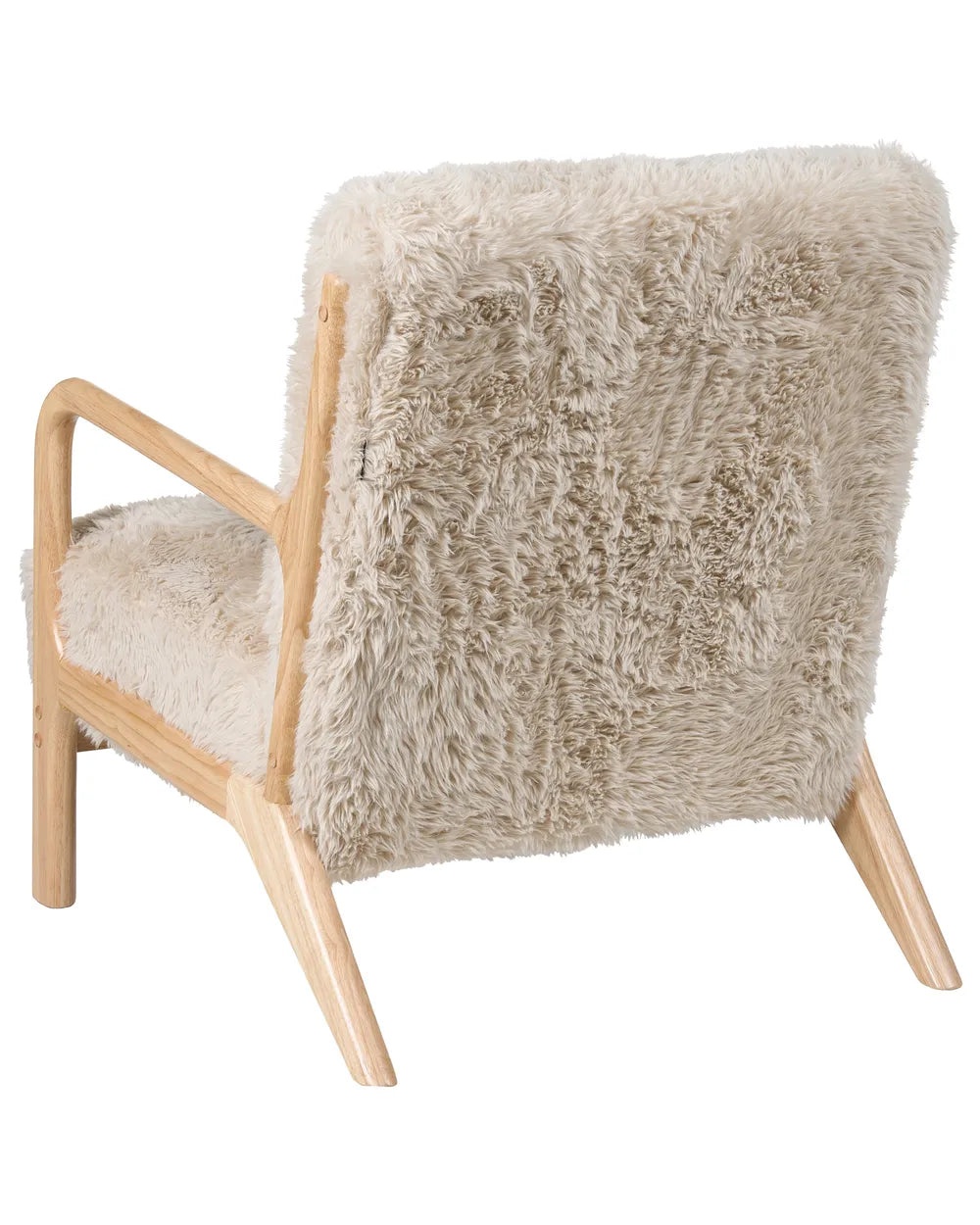 Armchair Faux Fur Light Beige Boney
