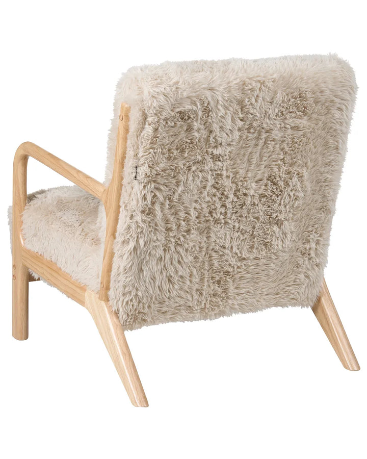 Armchair Faux Fur Light Beige Boney