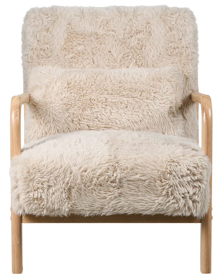 Armchair Faux Fur Light Beige Boney
