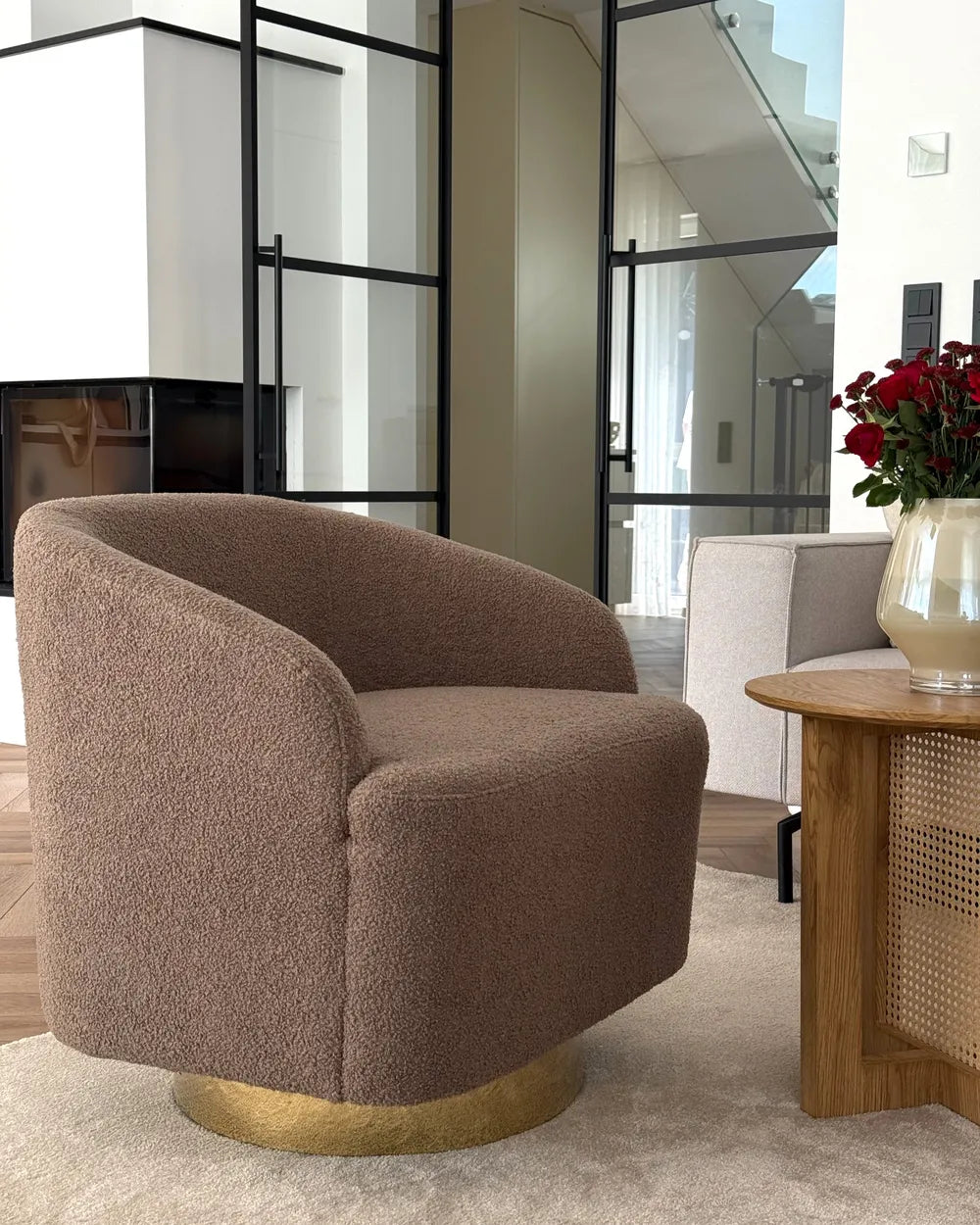 Armchair Fabric Brown Hana
